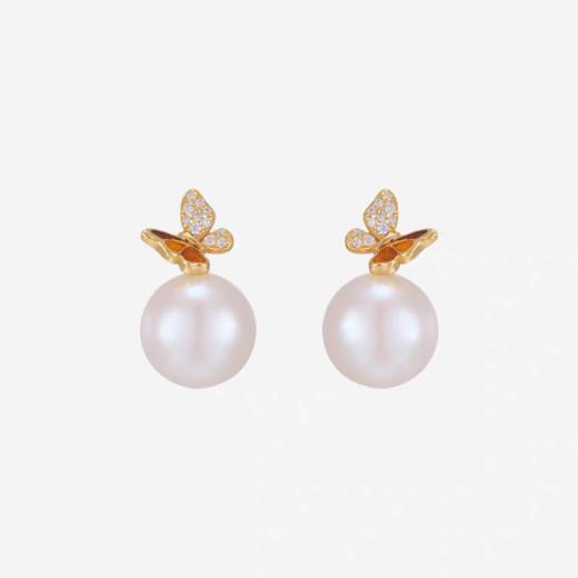 2楼Fellala/翡拉拉「蝴蝶」珍珠耳钉耳饰高级设计感货号926434113吊牌价1199现价1079 商品图0