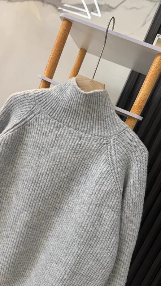 F020548自带温柔的肌理感灰色立领针织开衫 商品图14