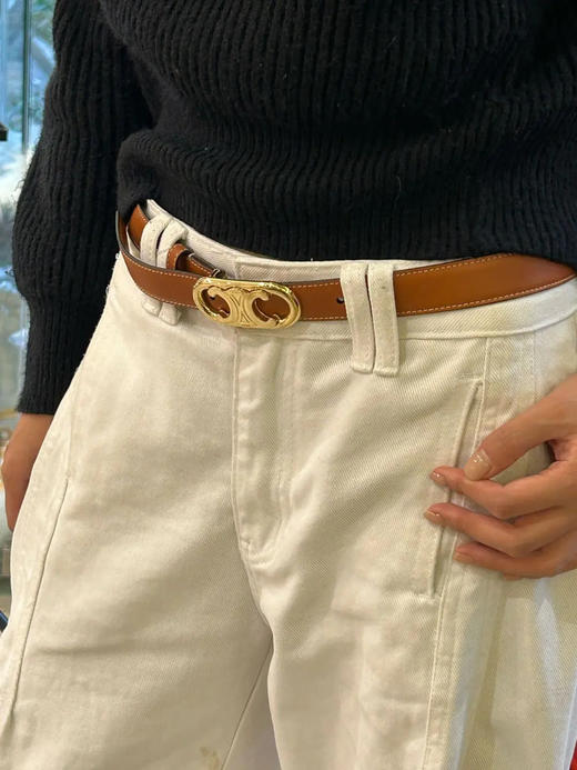 Celine 凯旋门 75 金棕 牛皮 腰带 商品图2