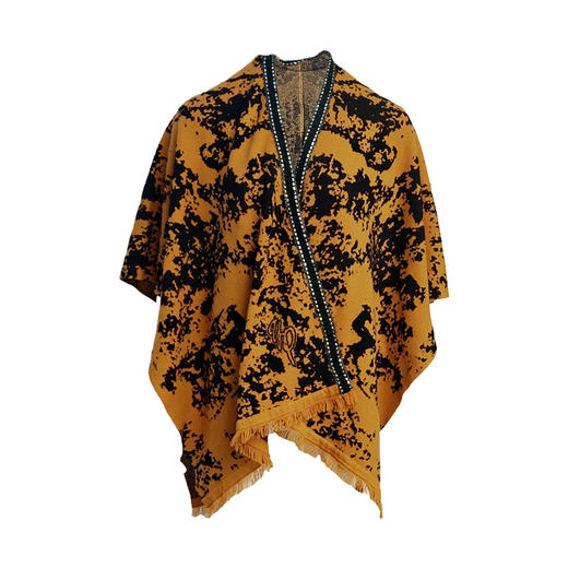 【新春推荐搭配】烟波渺水墨毛织披肩 | 黄色 酒红色 灰色 | 现货加急发 商品图4