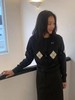 F020545复古减龄学院风圆领格纹针织开衫毛衣 商品缩略图1