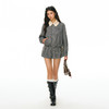 Ariseism 花边娃娃领格子外套格子短裙套装女春季新款两件套 商品缩略图2