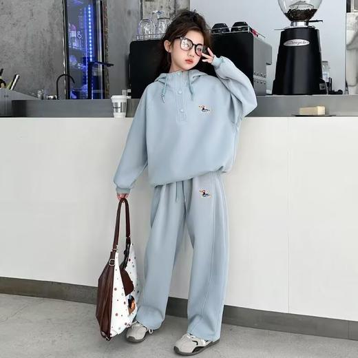 女童连帽卫衣春装新款洋气时尚韩版中大童长袖阔腿裤春季两件套 商品图4