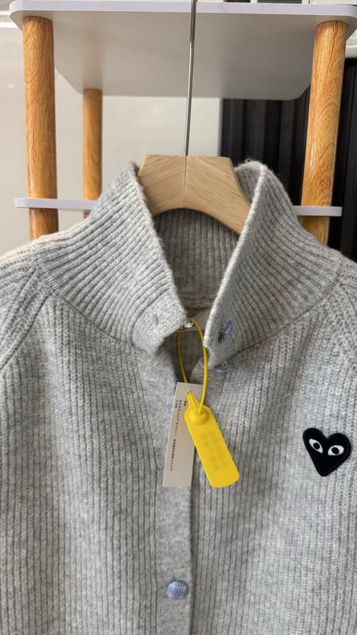F020548自带温柔的肌理感灰色立领针织开衫 商品图9