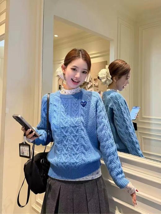 F020547清新圆领软糯厚实套头毛衣针织衫 商品图3