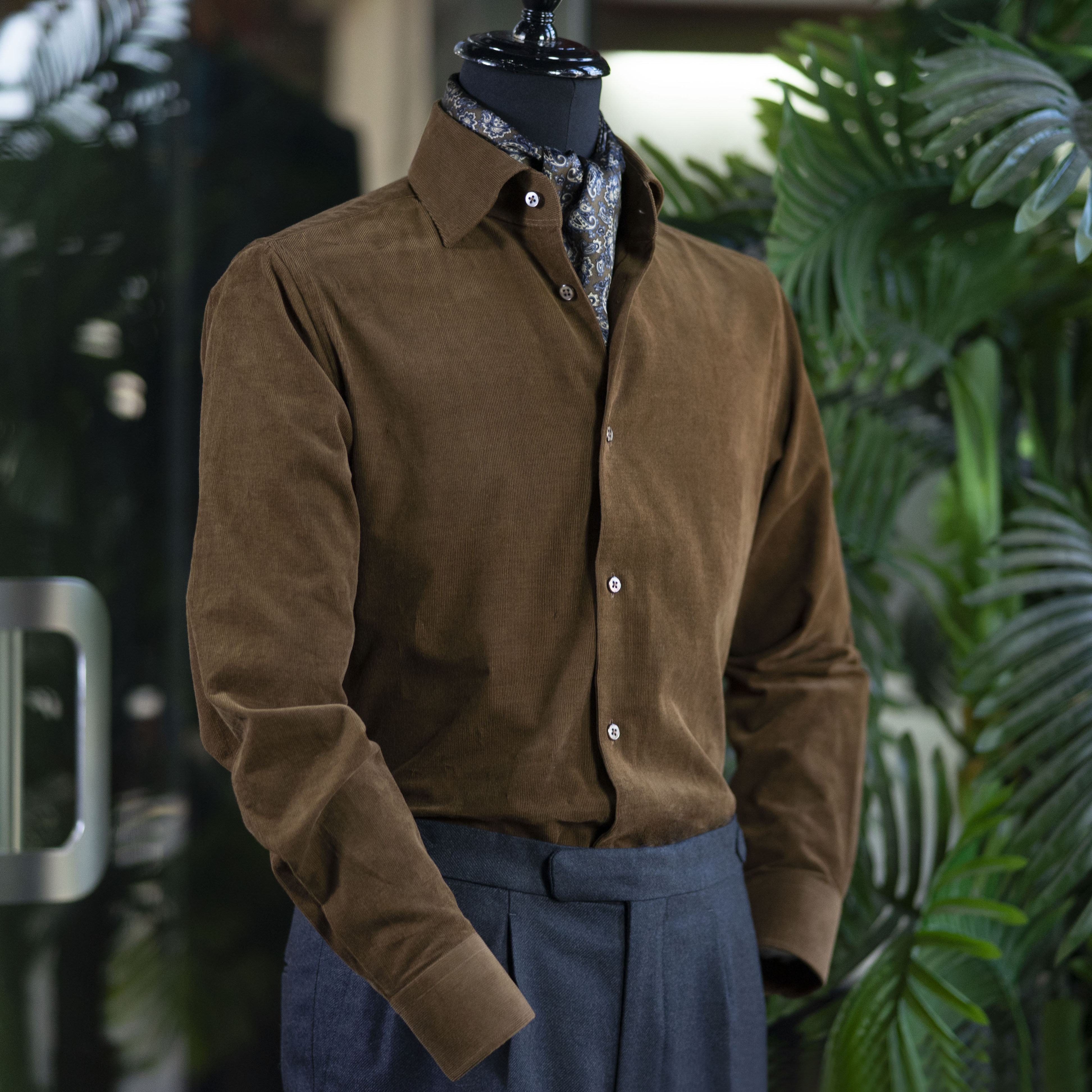 怀旧小众-超细灯芯绒春季英式衬衫