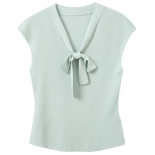 【莱赛尔】三彩2026春季新款飘带V领针织衫套头毛衫修身上衣M 商品图4