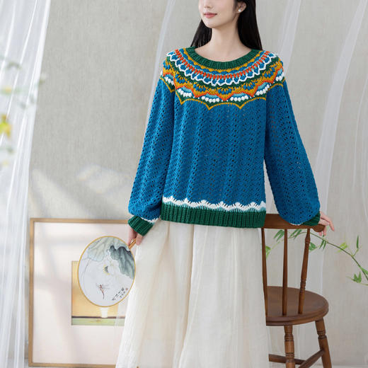 苏苏姐家金蕊育克毛衣手工diy钩针4股棉编织上衣毛线团材料包 商品图2