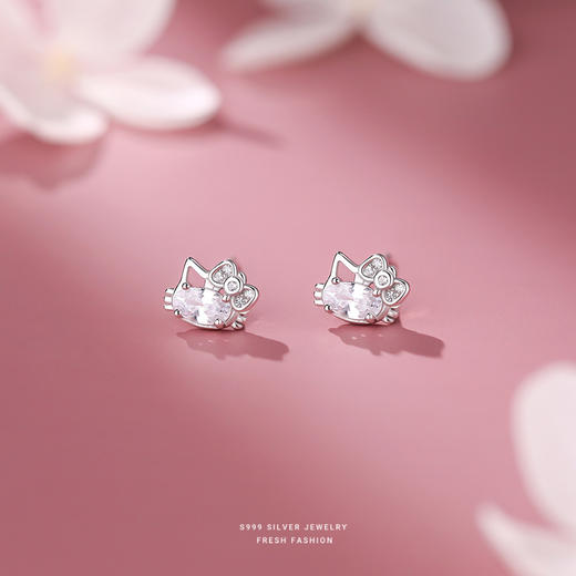 【冰雪小猫】S999纯银轻奢小猫耳钉【YXS-E5781】 商品图0