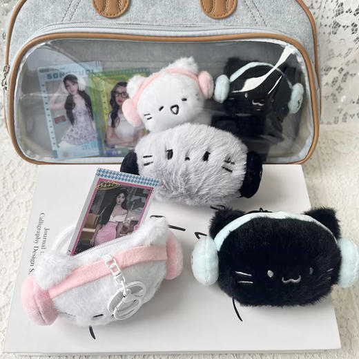 耳机小猫零钱包毛绒匙扣-纪念日百货门店同款169648961 商品图0