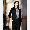 皮尔卡丹女装黑色无领一粒扣西服上衣P51121U5035B0 商品缩略图4