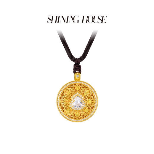 意趣东方系列 ShiningHouse[培育] 足金钻石挂坠 葫芦形1克拉钻人工真钻人造钻石古法黄金时尚钻石吊坠【此商品不支持7天无理由退货退款】预计3日发货 商品图1