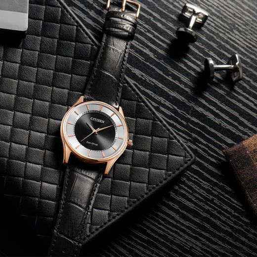 西铁城日本官方正品简约薄款钢带光动能情侣对表BJ6482-04E男表 商品图7