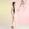 三彩【流光粉黛 】2026春季新款新中式连衣裙缎面收腰长裙C 商品缩略图1