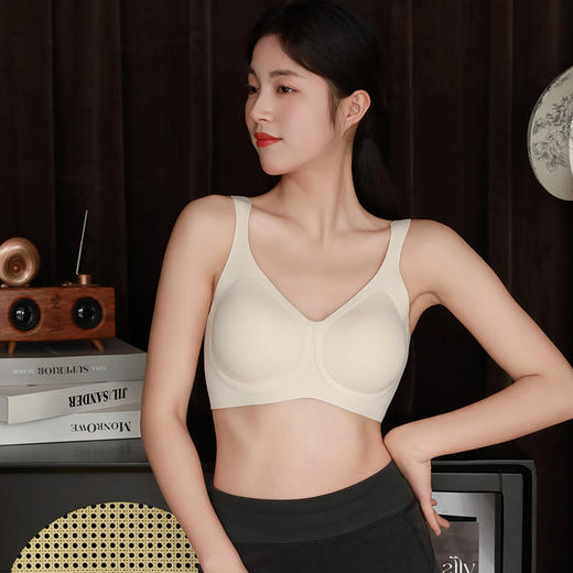 官网559！安家清漾软支撑文胸女 无痕裸感轻薄聚拢无钢圈   防下垂一片式美背内衣 商品图5