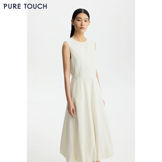 商场同款PURE TOUCH女26春夏新款无袖连衣裙收腰A字摆伞裙中长裙 商品图0