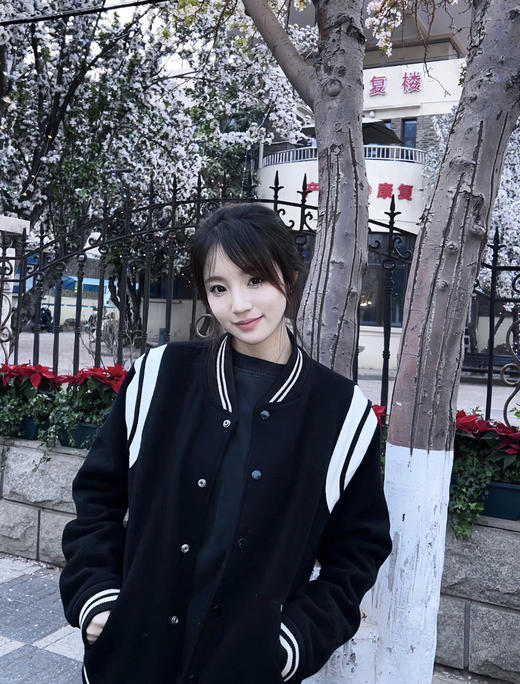 YSL圣*兰男女款羊毛条纹棒球服夹克020501 商品图2