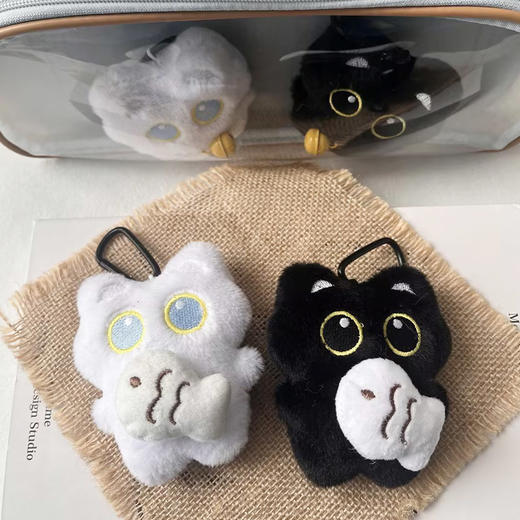 黑白猫咪对装挂件毛绒匙扣-纪念日百货门店同款169694765 商品图3