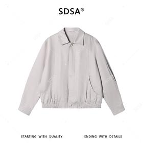 SDSA男装2026新款高贵轻奢潮流休闲纯色翻领夹克外套百搭老钱风