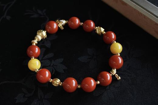 【宫里上新】代代有福 设计款新年满肉柿子红南红手串 JY 商品图7