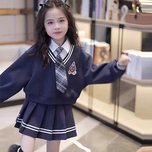 女童校园风套装秋季洋气儿童学院风假两件衬衫卫衣秋装裙子两件套 商品图1