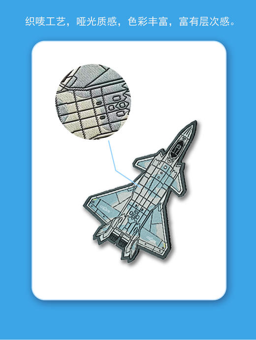 【军工文创官方正品 战机凌云 锋芒入徽】战机魔术贴歼10CE-歼10C-歼20-歼16-歼35 ds（jc） 商品图4