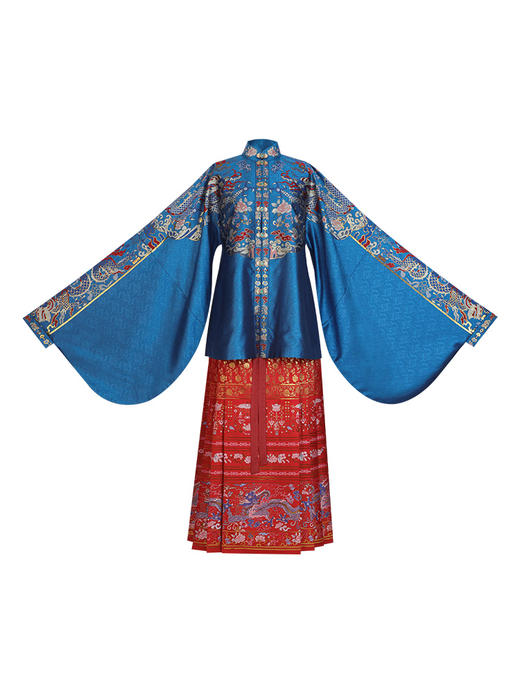 【重回汉唐揽明月】原创竖领对襟袄马面裙套装红色明制汉服女款 商品图5