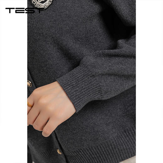 春上新精致撞色纽扣假两件衬衫领拼接显瘦毛衣1261023 商品图3