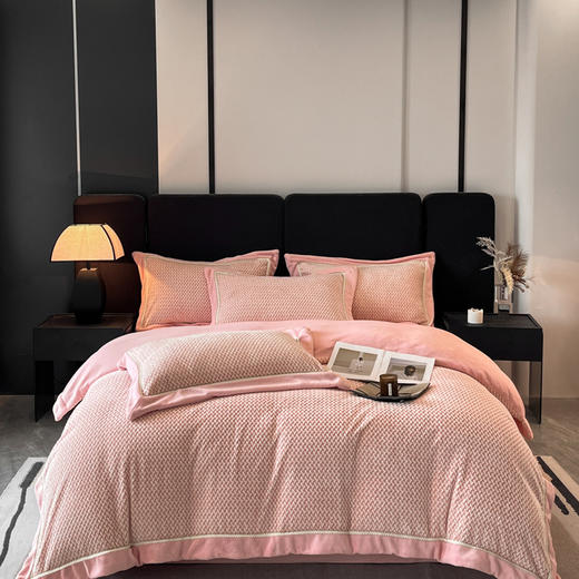 【清仓189元起】【一套约9斤重】轻奢高档230g提花锦丝绒拼角织带四件套【不支持退换货】 商品图3