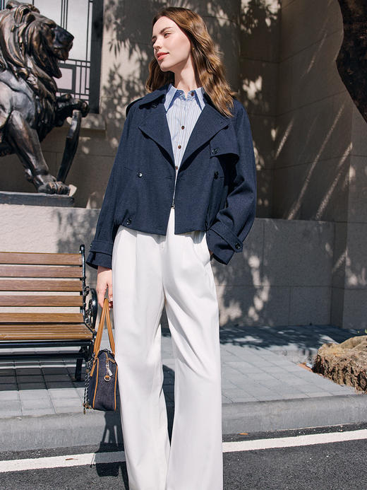 【百图lulu定制】【军工风衣】 百图时尚  百搭短款   风衣外套  休闲夹克 商品图3