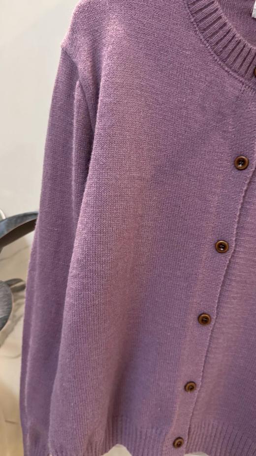 F020543温柔松弛日常氛围感香芋紫圆领毛衣针织开衫 商品图14