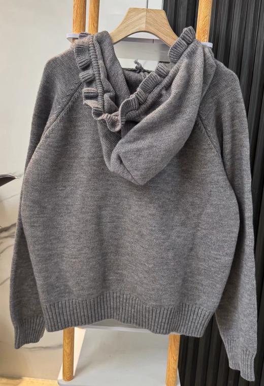 F020550休闲甜美红色爱心+眼睛刺绣图案连帽针织开衫 商品图12