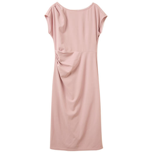 三彩2026春季新款优雅连衣裙一字领收腰A字裙中长轻礼服M 商品图4