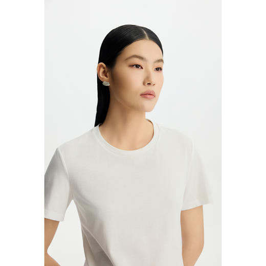商场同款PURE TOUCH女装26春夏新款短袖T恤圆领宽松半袖上衣白色 商品图6