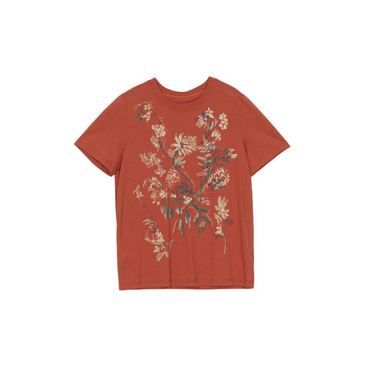 谜底印花T恤短袖2026年春季新品休闲百搭合体圆领上衣女265MT5025 商品图4