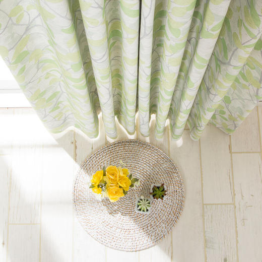  现代简约全屋定做尺寸新款卧室定制窗帘橄榄叶 商品图1