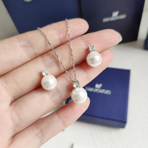 F020529优雅知性珍珠项链耳钉两件套套装 商品图1