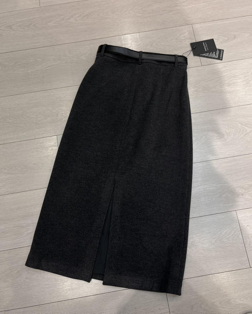 原单羊毛混纺长半裙 商品图1