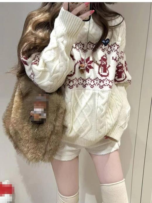 F020542复古圣诞风费尔岛提花毛衣针织衫 商品图4