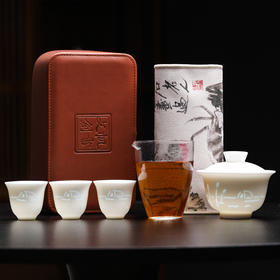 帆书文创·”水面清圆“玲珑瓷盖碗茶具套装