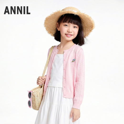 女童针织开衫夏季新款安奈儿童装EG624701 商品图0