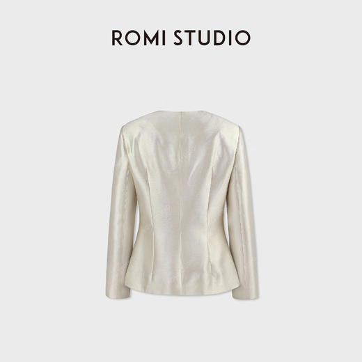 ROMI STUDIO羊毛桑蚕丝混纺手工丝绒盘扣新中式外套 RWDSWG2324 商品图8
