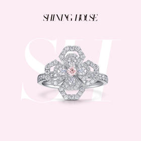 lucky·永恒之环系列ShiningHouse[培育] 18k金钻石戒指 粉钻圆钻形人工真钻人造钻石K金戒指时尚钻石女戒悦己送礼臻选【此商品不支持7天无理由退货退款】预计3日发货