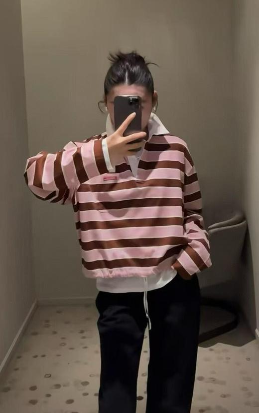 女款条纹长袖polo衫fe020 商品图3