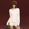 Ariseism 美式复古白色Polo长袖上衣短裤套装女春季新款 商品缩略图0