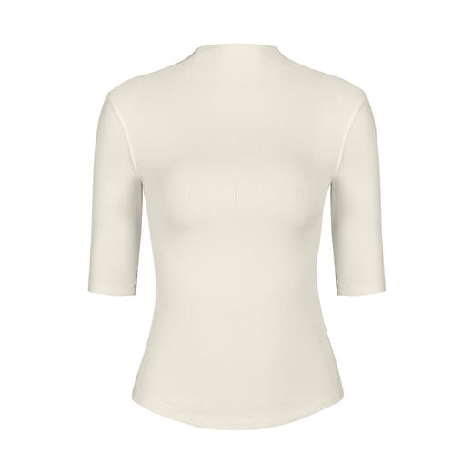 跃牌【倚窗听雨】Athena lulu兰精莫代尔瑜伽服女高领中袖裸感修身显瘦运动短袖T恤DA163 商品图1