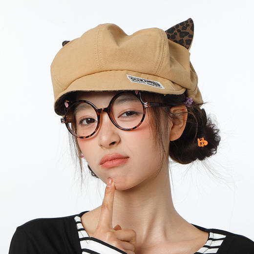 软檐豹纹耳云朵帽鸭舌帽-纪念日百货门店同款169146241 商品图2