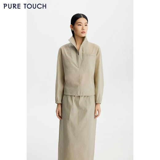 商场同款PURE TOUCH女装26春新款短外套立领半拉链休闲上衣机能风 商品图4