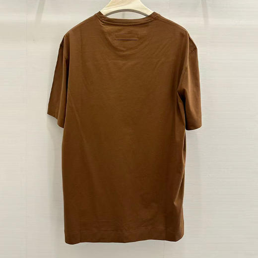 ZEGNA 杰尼亚 男士棉质圆领短袖T恤 棕色 UH360A3 H765NL N05 商品图1