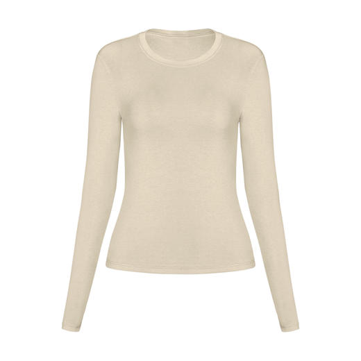 跃牌【倚窗听雨】Athena lulu羊绒瑜伽服女秋冬修身圆领外穿运动长袖打底衫上衣t恤CX162 商品图3